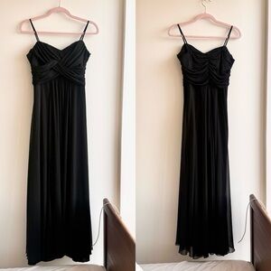 Elegant Black Spaghetti-Strap Maxi Dress